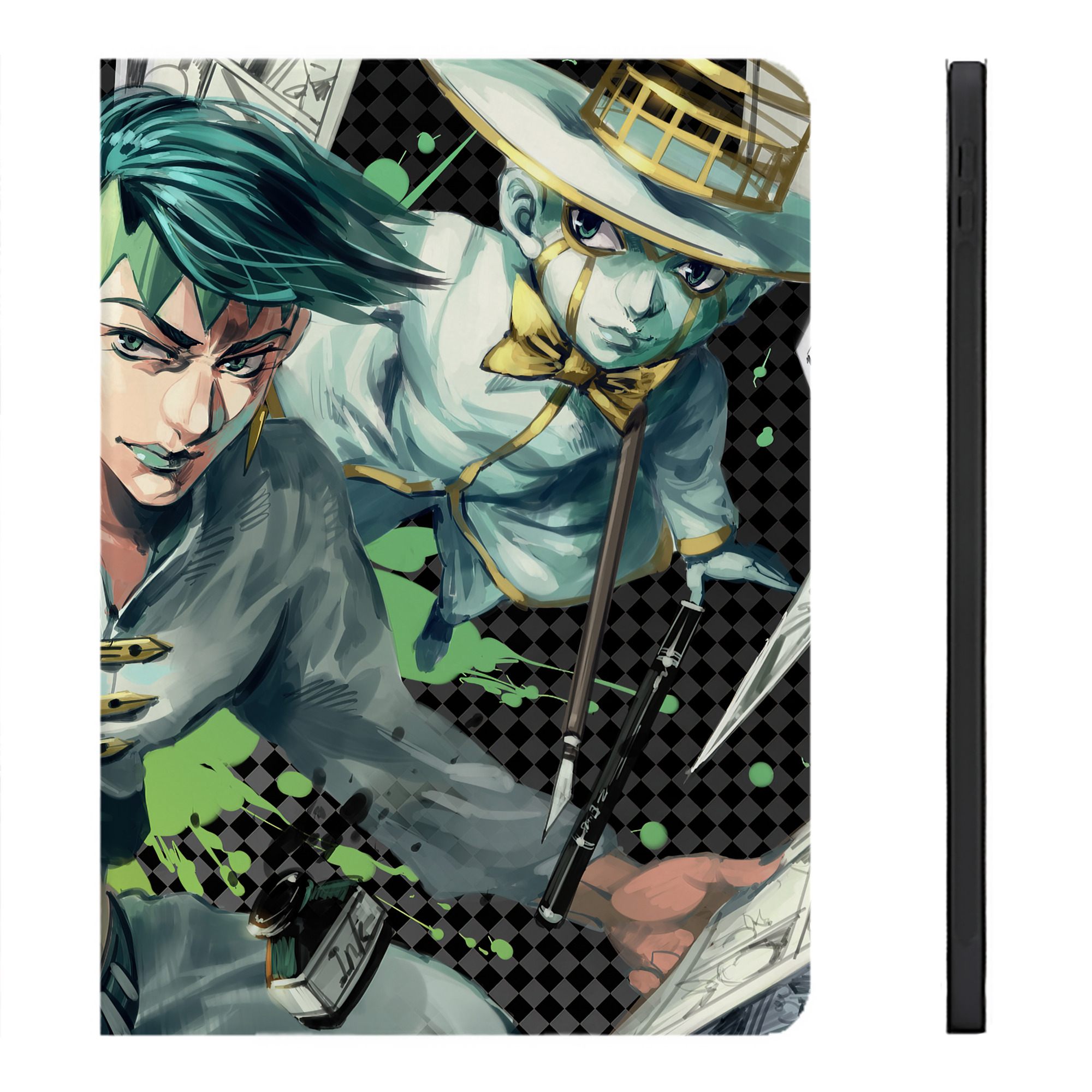（画像用） ジョジョの奇妙な冒険 JoJo's Bizarre Adventure IPadケース ペンホルダー付き ブックスタイルデザイン
